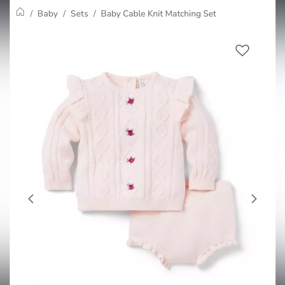 Janie and Jack Baby Cable Knit GUC 0-3 mo
